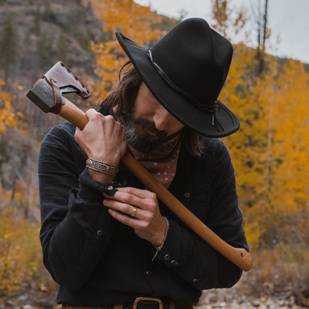 Stetson sombrero de exterior plegable gus negro unisexo sombreros P242PH194