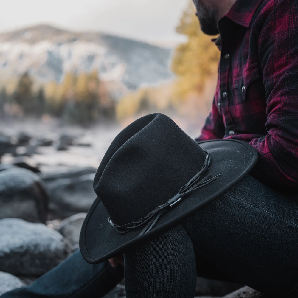 Stetson sombrero de exterior plegable gus negro unisexo sombreros P242PH194