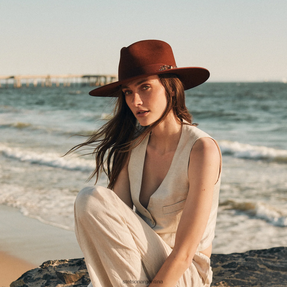 Stetson sombrero de ala ancha midtown coñac unisexo sombreros P242PH36