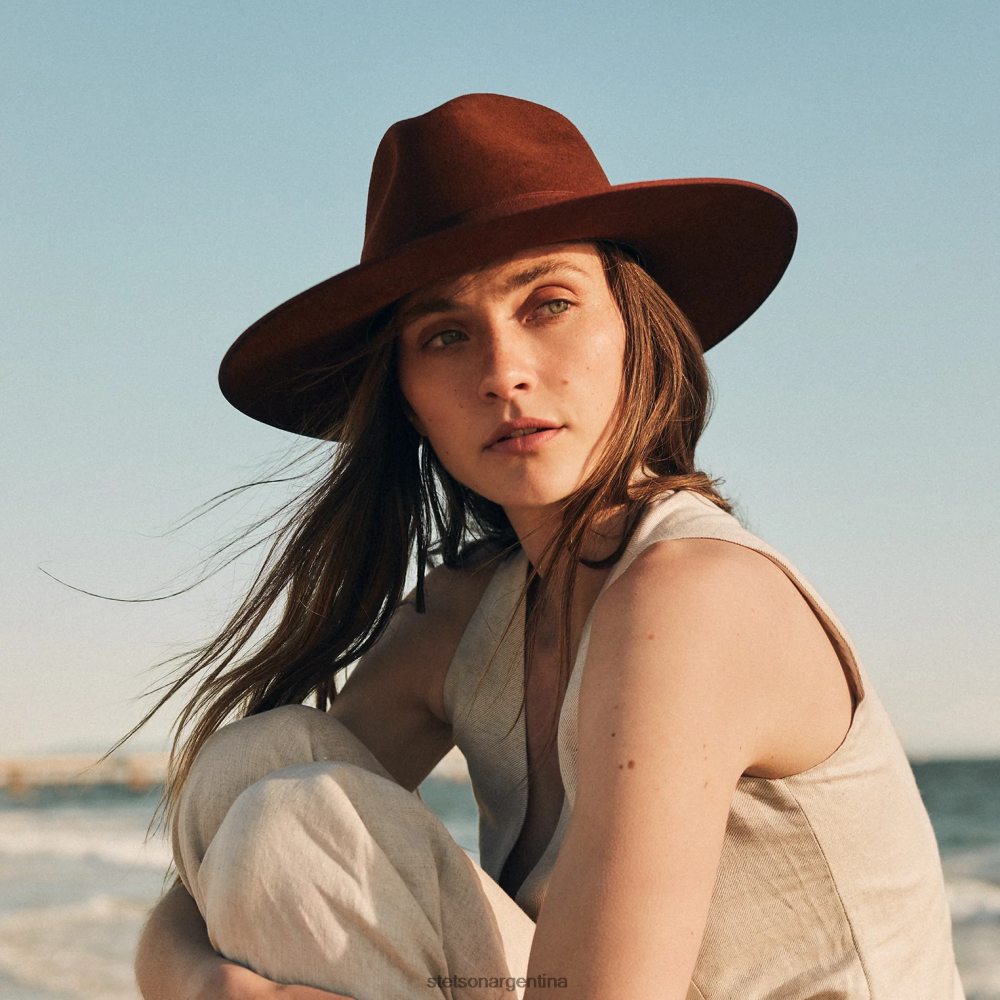 Stetson sombrero de ala ancha midtown coñac unisexo sombreros P242PH36