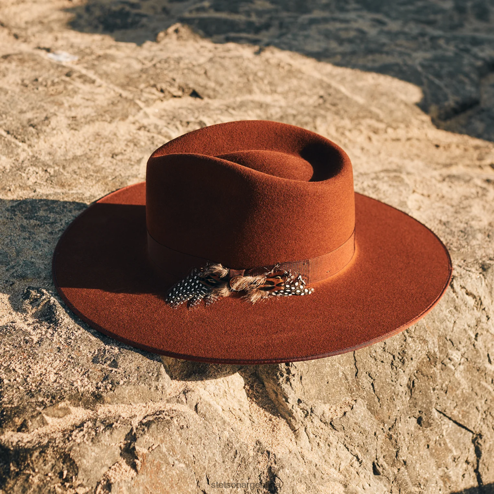 Stetson sombrero de ala ancha midtown coñac unisexo sombreros P242PH36