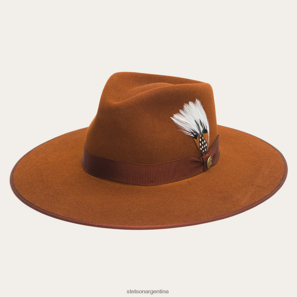 Stetson sombrero de ala ancha midtown coñac unisexo sombreros P242PH36