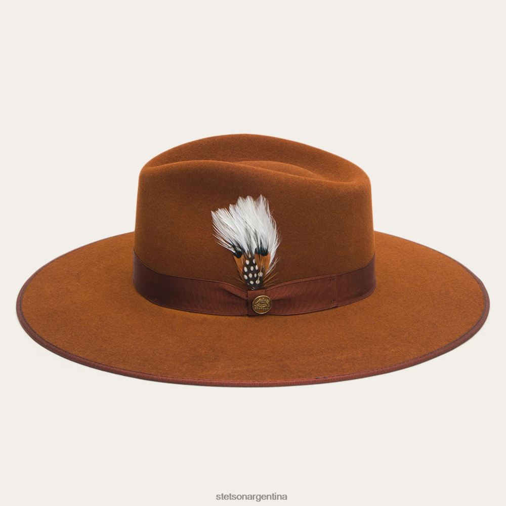 Stetson sombrero de ala ancha midtown coñac unisexo sombreros P242PH36