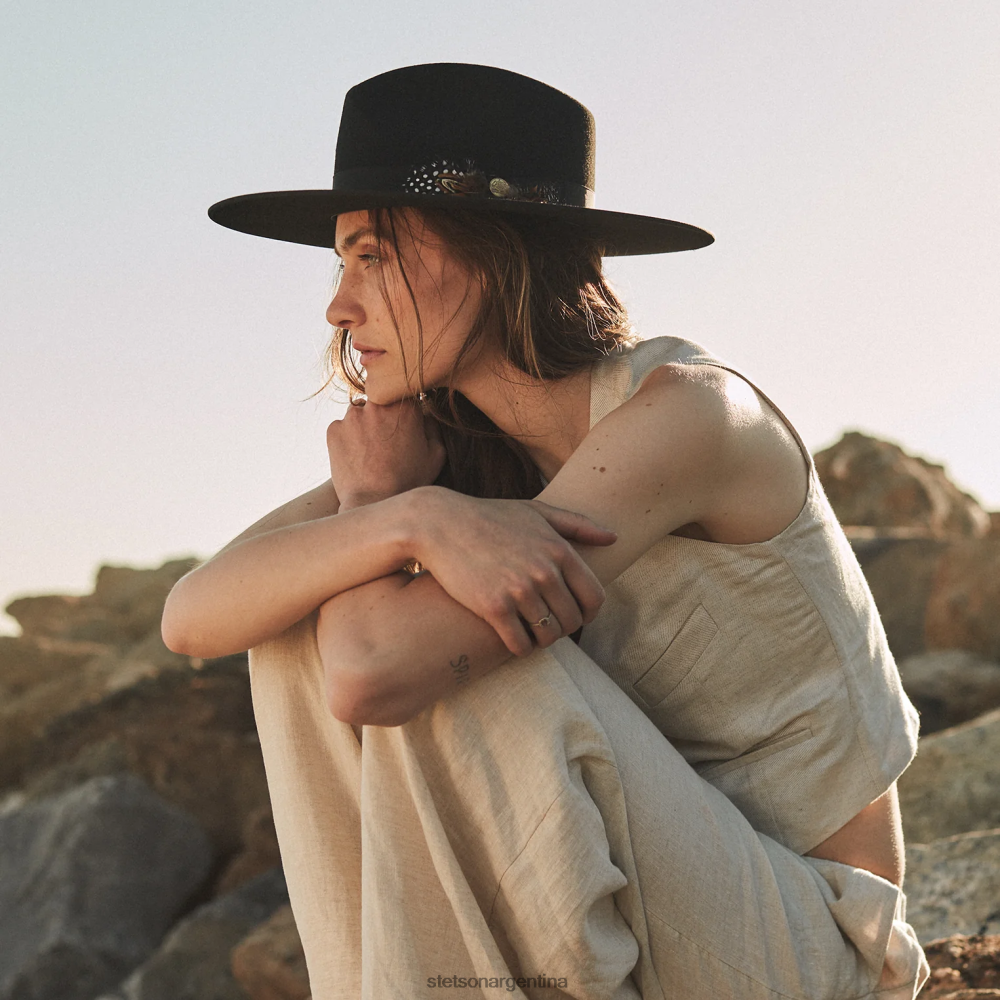 Stetson sombrero de ala ancha midtown negro unisexo sombreros P242PH116