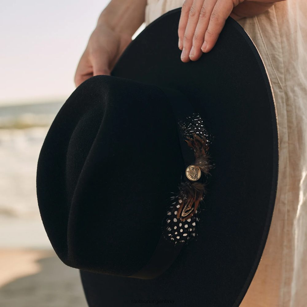 Stetson sombrero de ala ancha midtown negro unisexo sombreros P242PH116