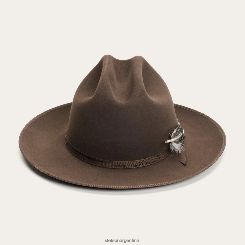 Stetson 1865 en dificultades, open road royal deluxe nuez unisexo sombreros P242PH79