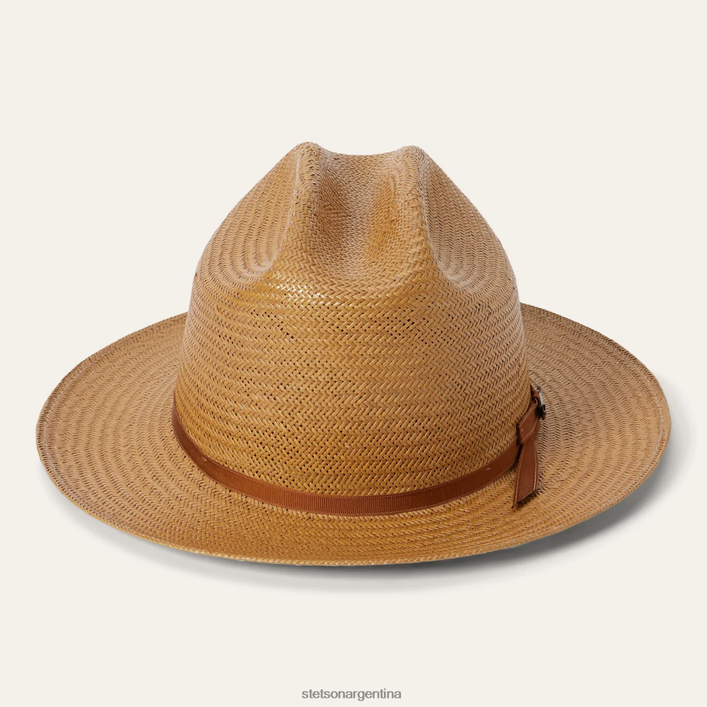 Stetson sombrero de paja de camino abierto coñac unisexo sombreros P242PH141