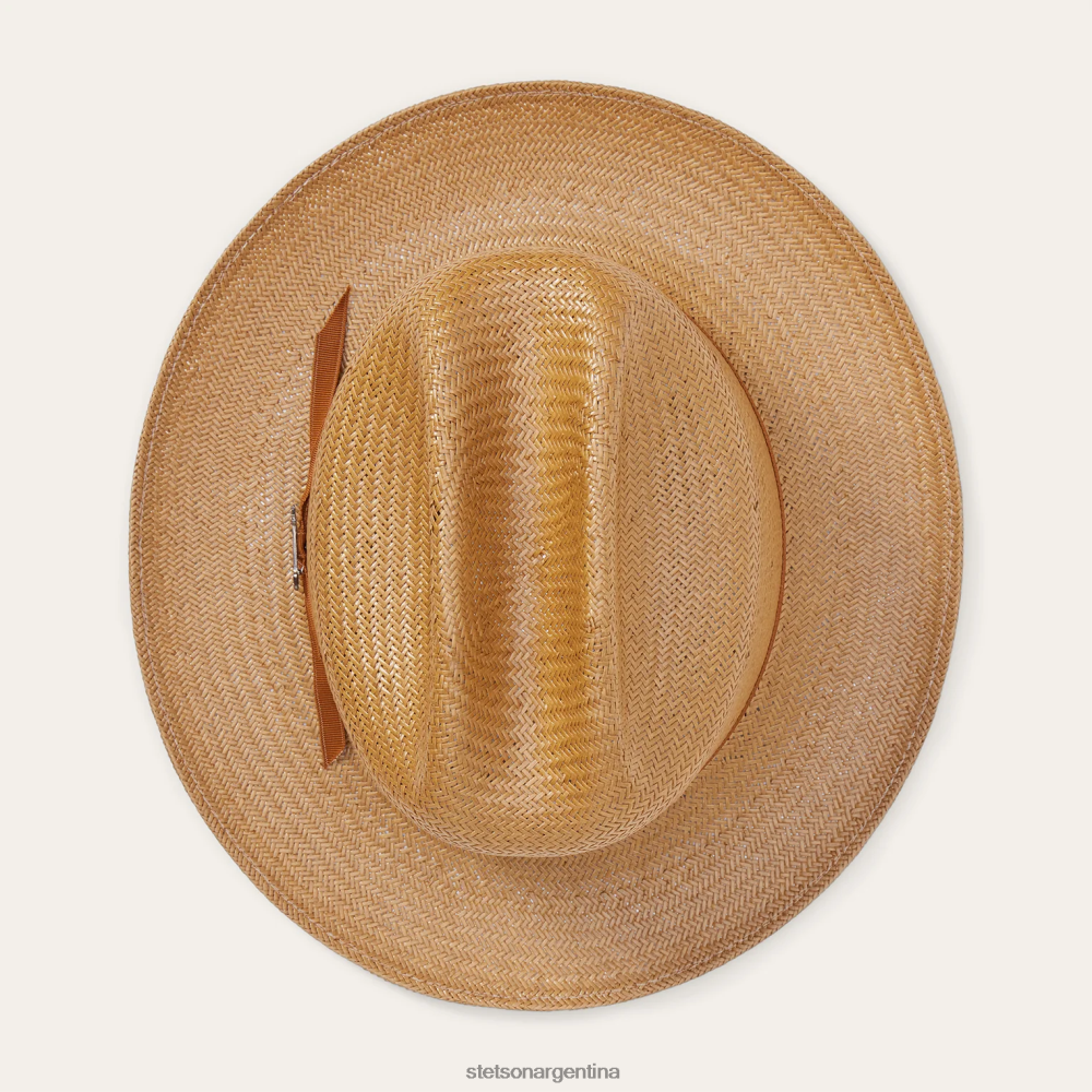 Stetson sombrero de paja de camino abierto coñac unisexo sombreros P242PH141