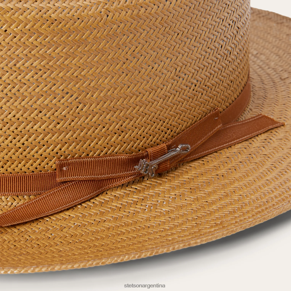 Stetson sombrero de paja de camino abierto coñac unisexo sombreros P242PH141