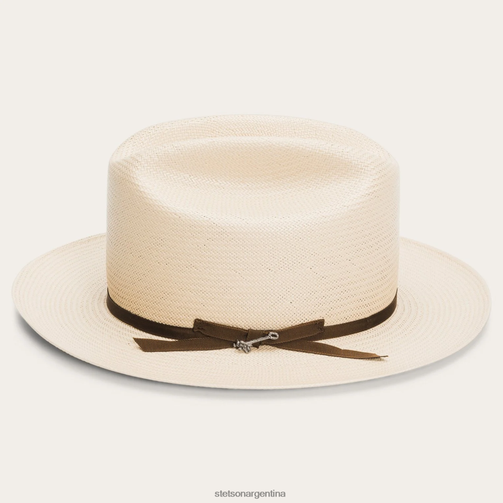Stetson sombrero de paja de camino abierto vientre plateado unisexo sombreros P242PH34
